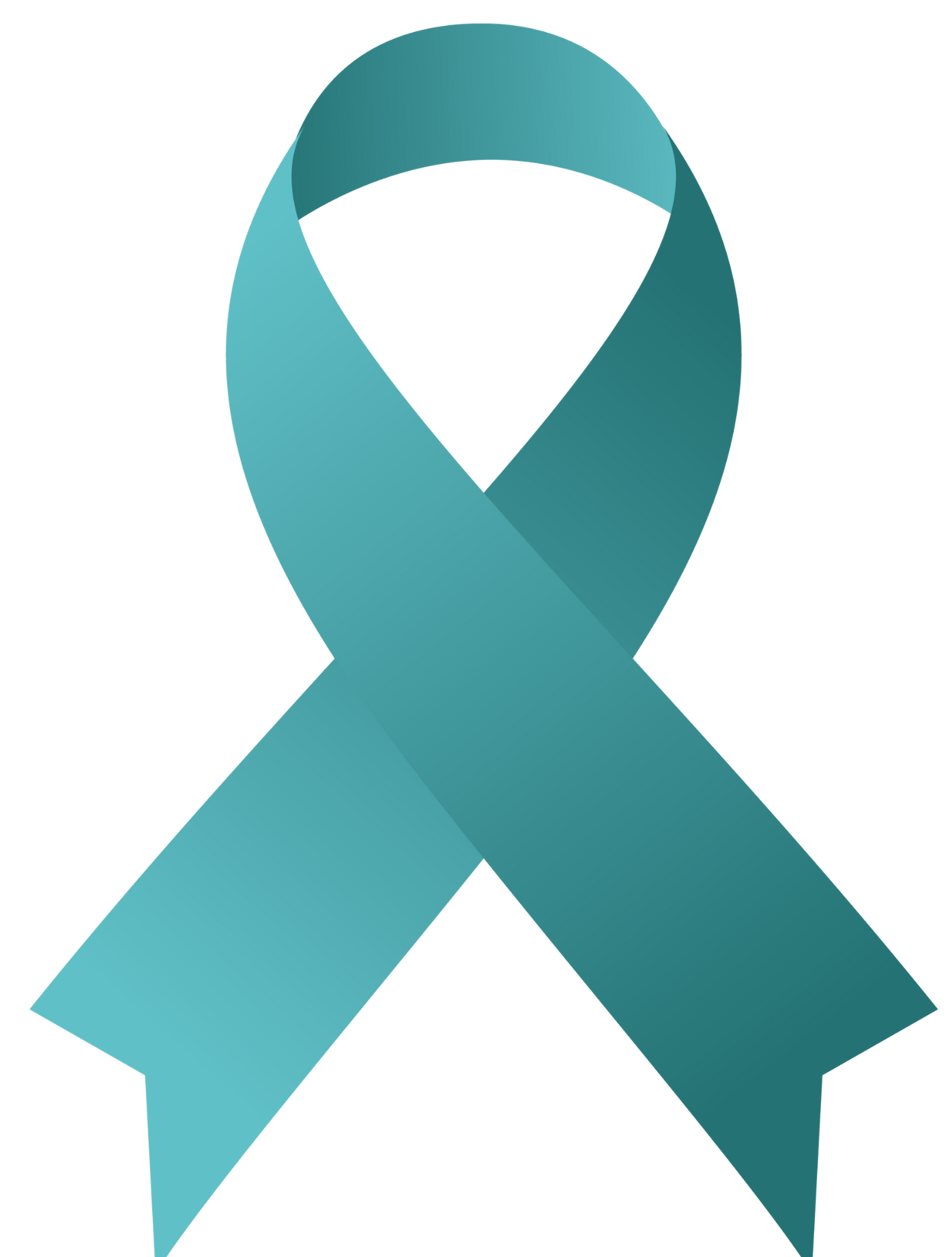 Teal coloured ribbon for cervical cancer awareness month